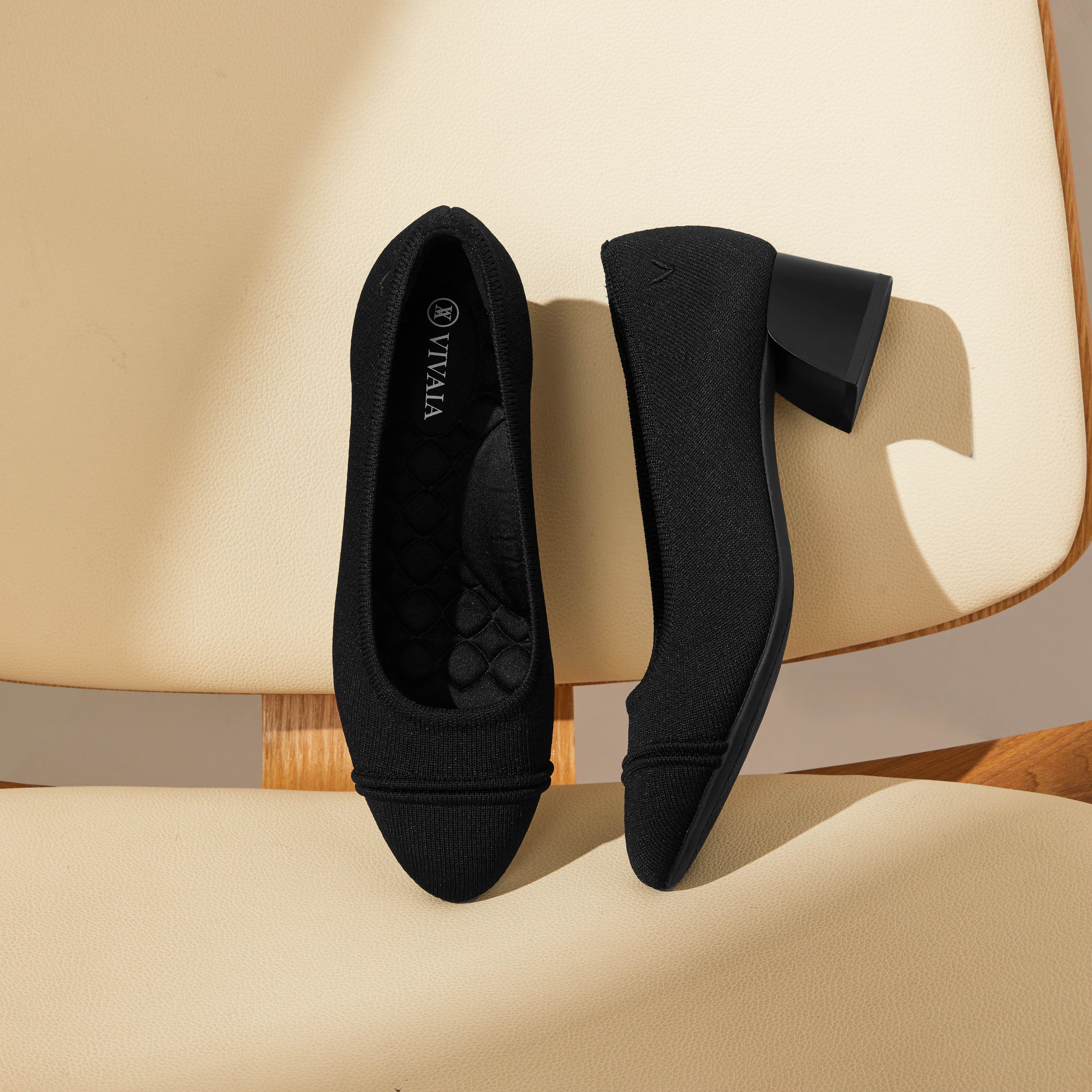 Almond-Toe Chunky Heels (Julie Pro)