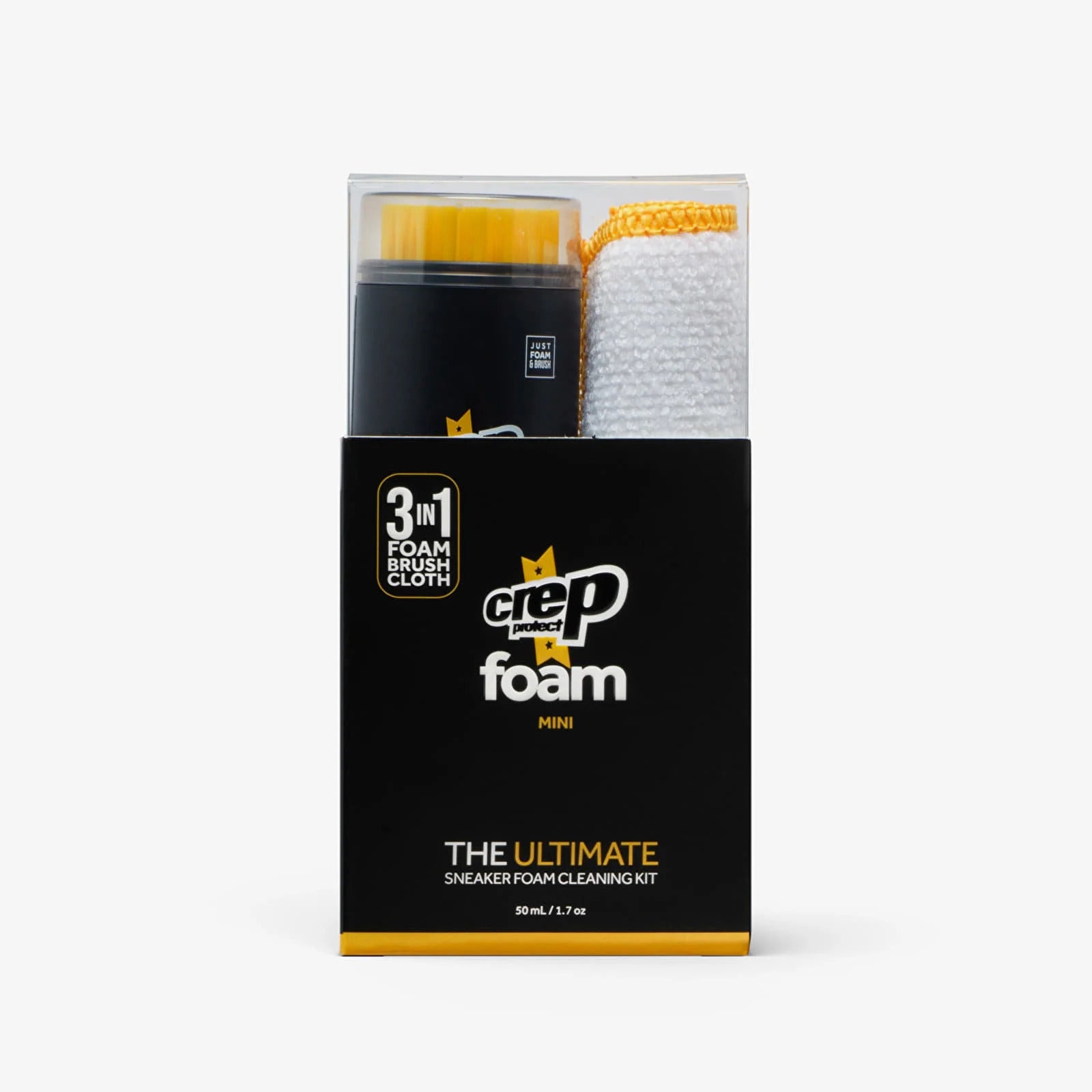 FoamMini® 3 in 1  Shoe Cleaner - Built In Brush & Microfiber Cloth