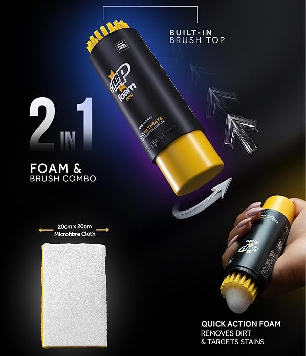 FoamMini® 3 in 1  Shoe Cleaner - Built In Brush & Microfiber Cloth
