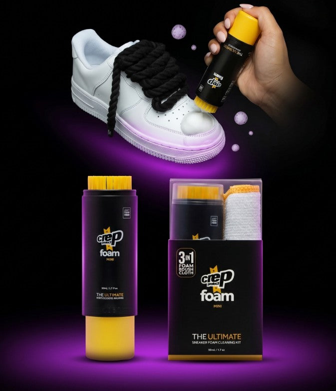 FoamMini® 3 in 1  Shoe Cleaner - Built In Brush & Microfiber Cloth